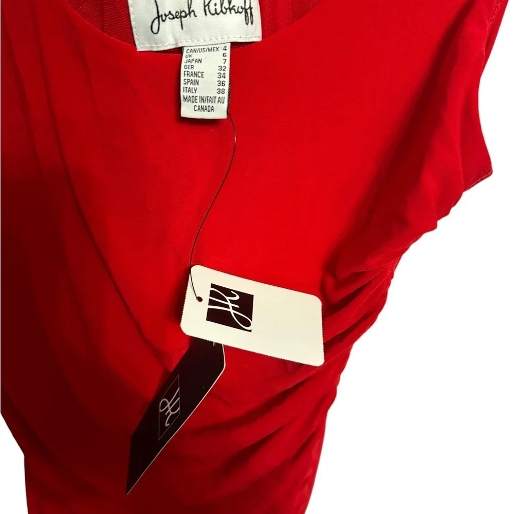 NWT Joseph Ribkoff Modele Lipstick Red Sexy Bodycon Dress Stretchy Siz 4
